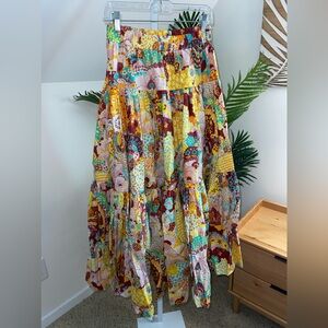 LA DOUBLE J Big Holi Floral-Print Tiered Maxi‎ Skirt
